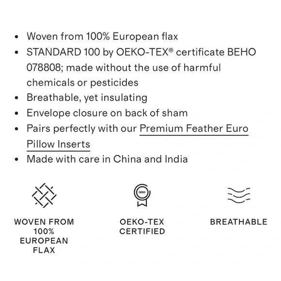 NWOT QUINCE Set Of 2 European Linen Euro Shams Oat 5070 - Picture 2 of 9